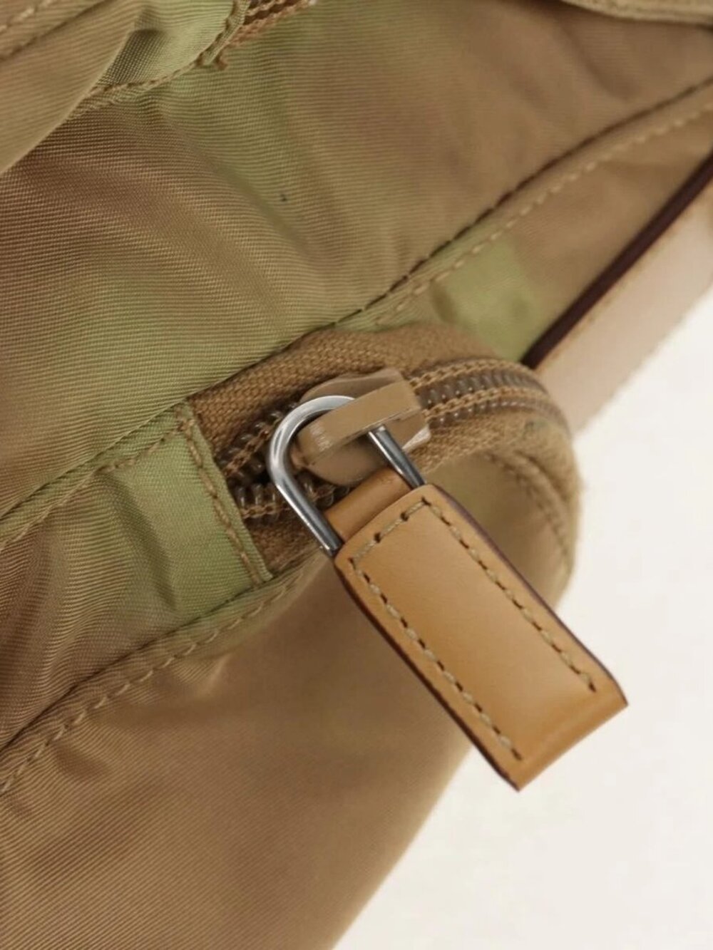 PRADA Shoulder Bag Nylon Khaki Silver Auth fm4987 - Picture 10 of 16